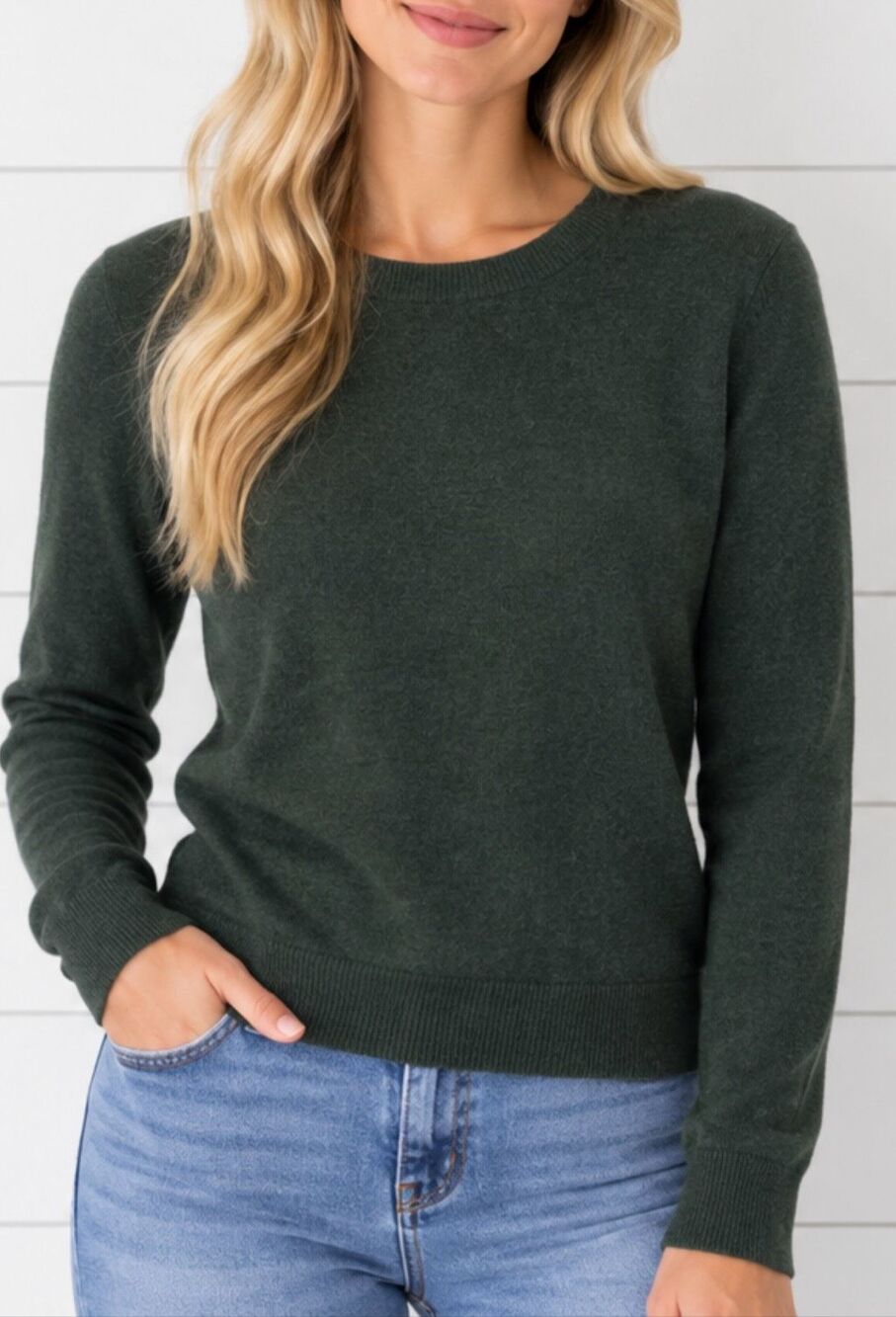 J.Crew teddie green crewneck soft sweater small
